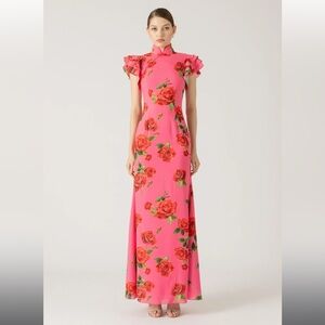 SAU LEE SYLVIE ROSA DRESS
Cheongsam-inspired floral trumpet maxi dress